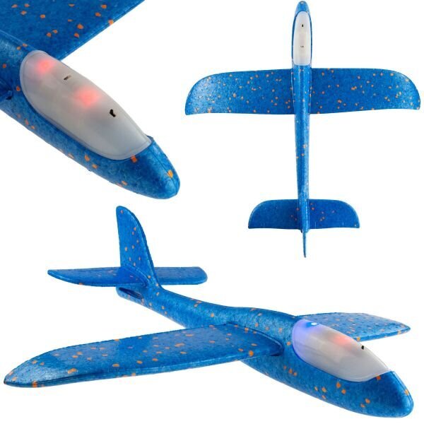 Putplasčio aerodinaminis lėktuvas 48 cm su LED