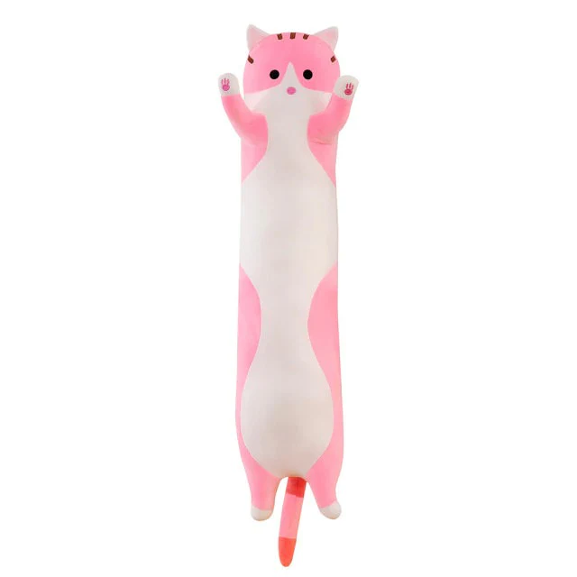 Minkšta pliušinė kačiuko ilga pagalvėlė 90cm - Image 2