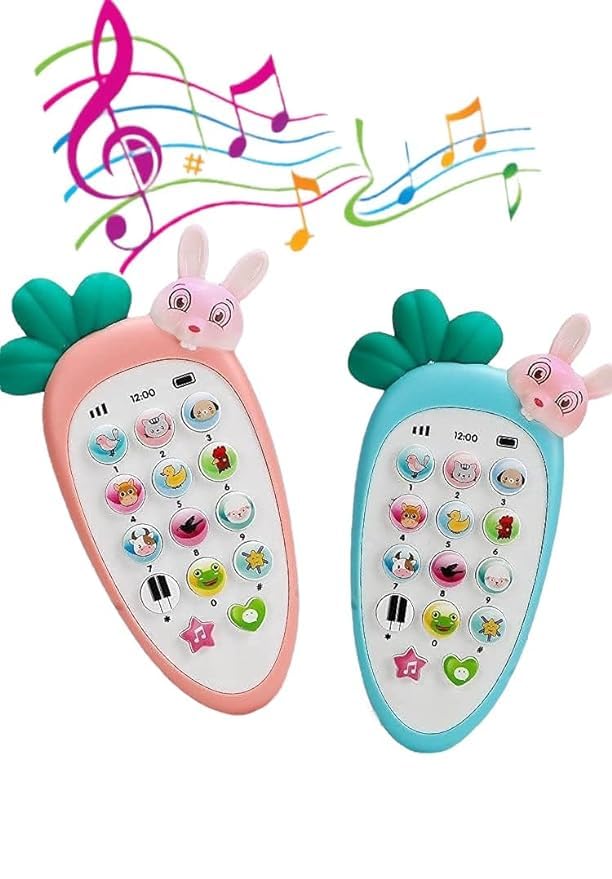 Interaktyvus vaikiškas muzikinis telefonas zuikis