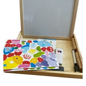 Dvipusė magnetinė lenta/ dėžutė vaikams žaislas su gyvūnais