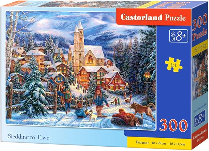 Dėlionė Castorland Sledding to town (rogutėmis į miestą) 300 detalių