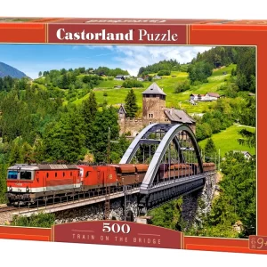 Dėlionė Castorland train on the bridge (traukinys ant tilto)500 detalių