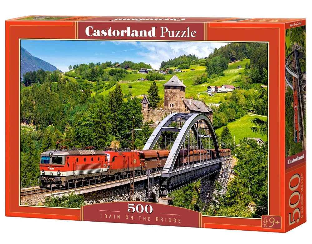 Dėlionė Castorland train on the bridge (traukinys ant tilto)500 detalių