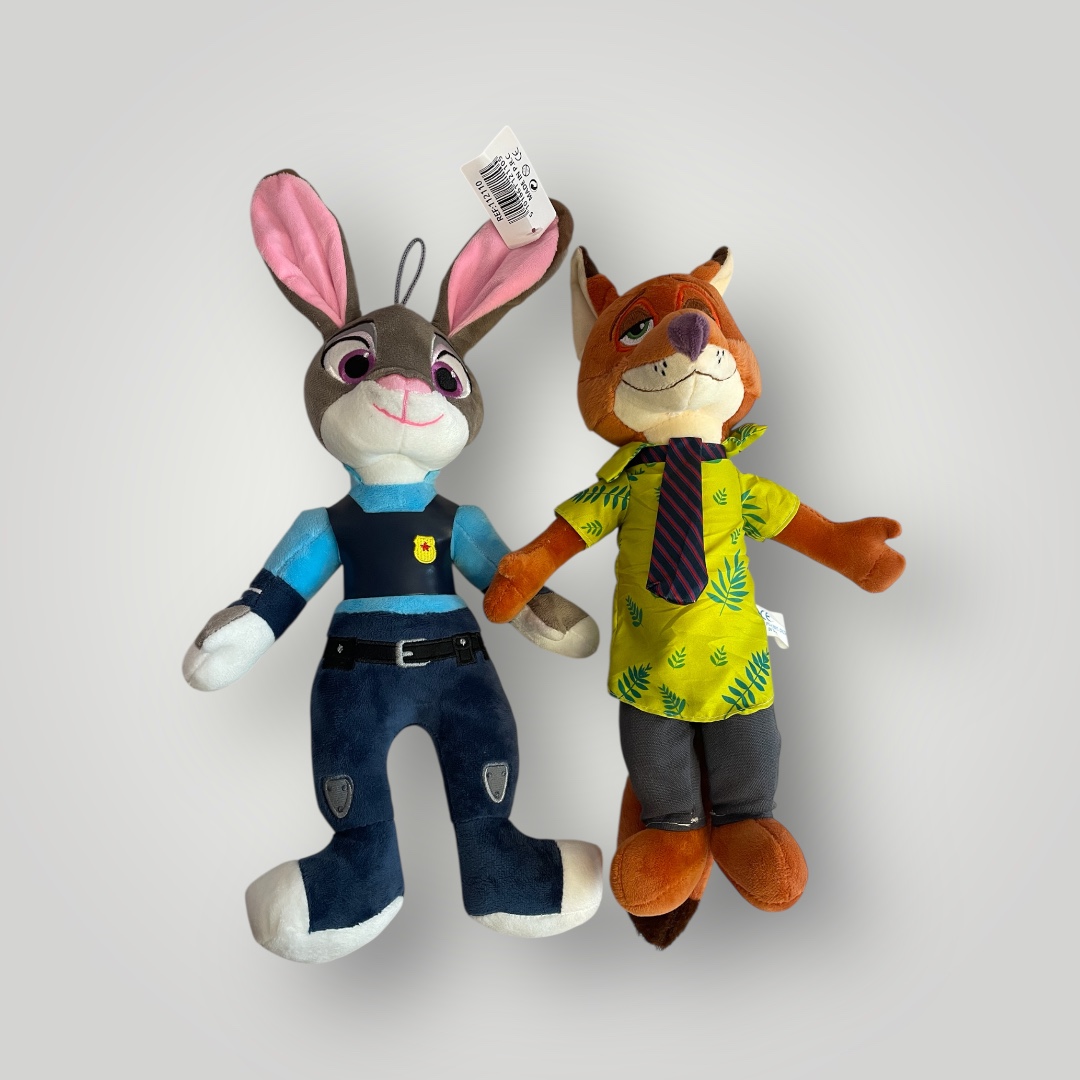 Minkšti pliušiniai zootopia herojai( lapė ir zuikis)45cm