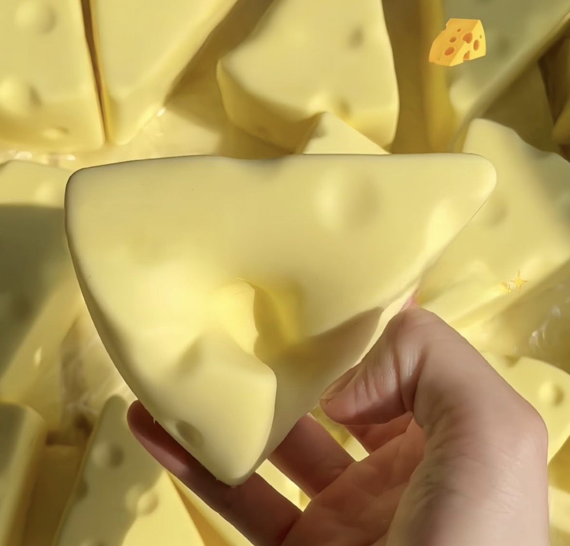 Antistresinis minkomas žaislas Squishy sūris Cheese slow rise mažas