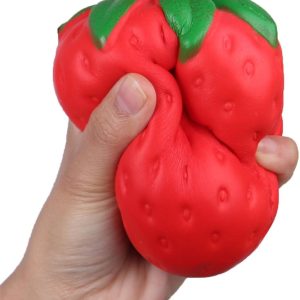 Antistresinis žaislas braškė Slow Rise – minkomas sensorinis Squishy