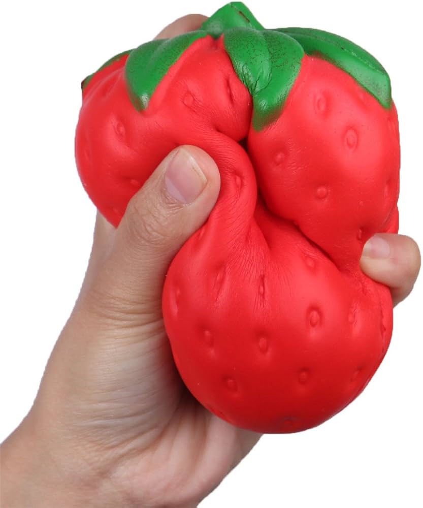 Antistresinis žaislas braškė Slow Rise – minkomas sensorinis Squishy