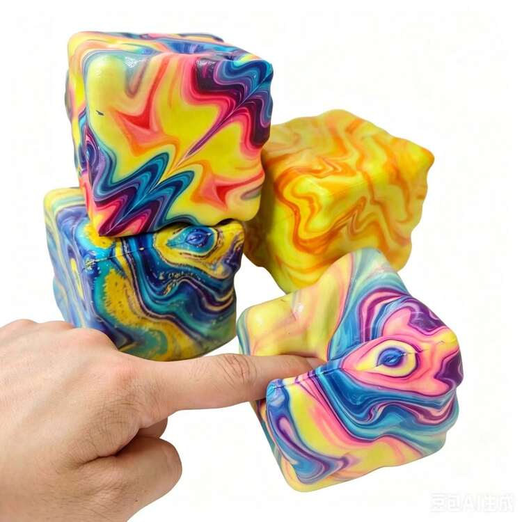 Antistresinis minkomas žaislas Squishy sūris Cheese slow rise margas
