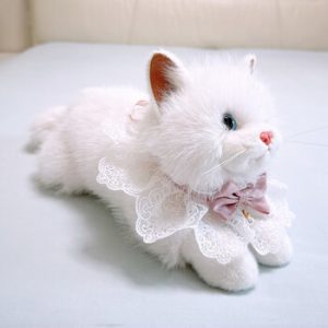Minkštas pliušinis žaislas pukuotas katinas miaukia 50cm