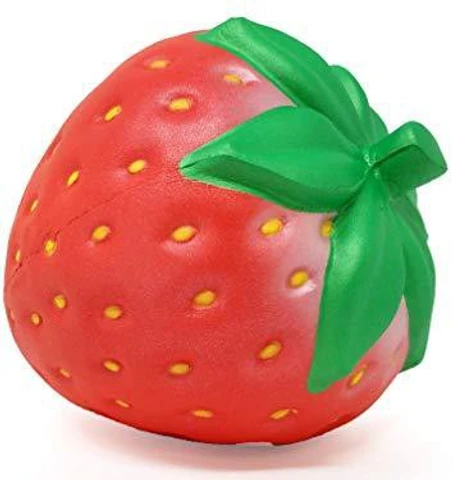 Antistresinis žaislas braškė Slow Rise – minkomas sensorinis Squishy marga