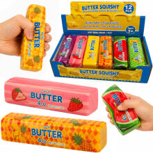 Antistresinis žaislas Sviestas Butter squishy didelis margas 23cm