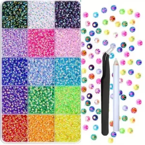 Rhinestones Gems blizgučių rinkinys – kūrybiniai darbeliai su klijais
