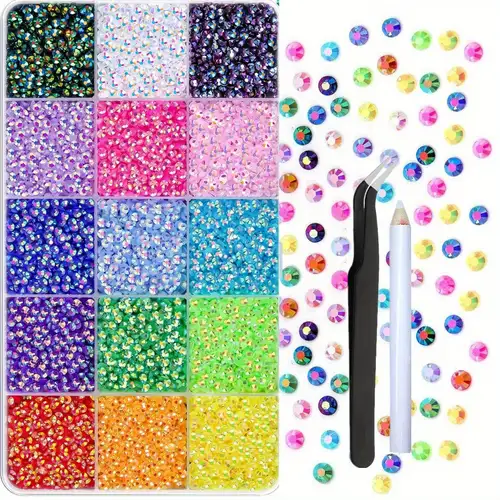 Rhinestones Gems blizgučių rinkinys – kūrybiniai darbeliai su klijais