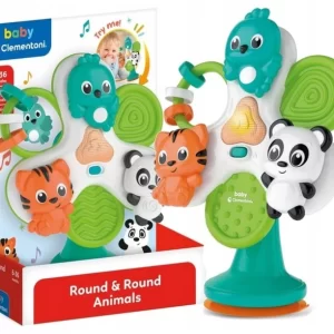 Clementoni „Round & Round Animals“ – interaktyvus vairas su gyvūnais 6–36 mėn.