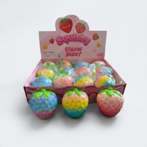 Antistresinis žaislas braškė Slow Rise – minkomas sensorinis Squishy marga