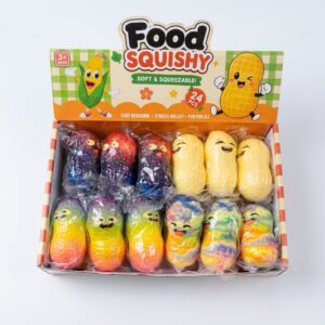 Žemės riešutas antistresinis žaislas – minkomas sensorinis Squishy slow rise margas